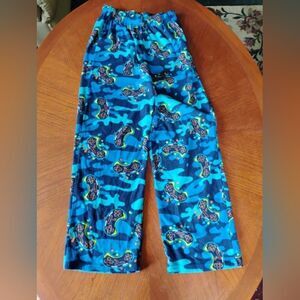 Kids Blue Patterned Pajama Pants - Size: L    (1170)